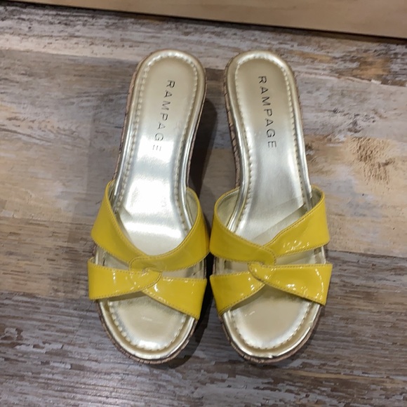 Rampage Yellow Wedge Sandals - Picture 3 of 3